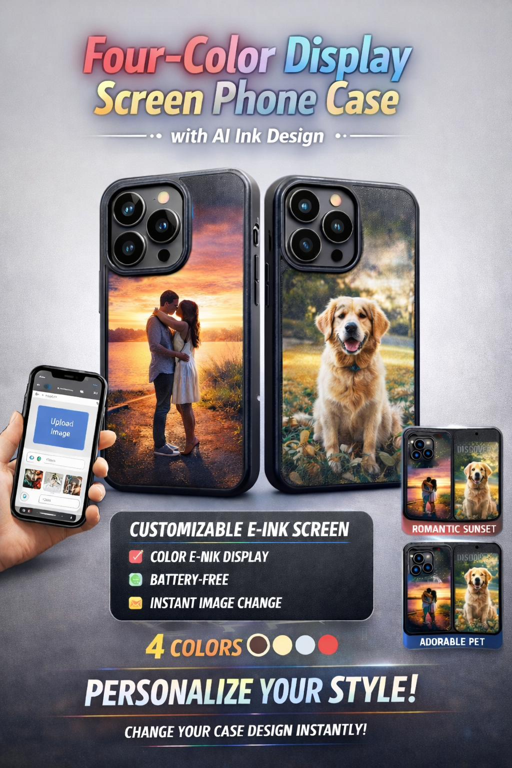 Custom Smart Display Phone Case – Personalised Photo E-Ink Phone Cover